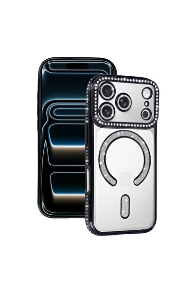 İPHONE 17 PRO UYUMLU MAGSAFELİ TAŞLI KILIF