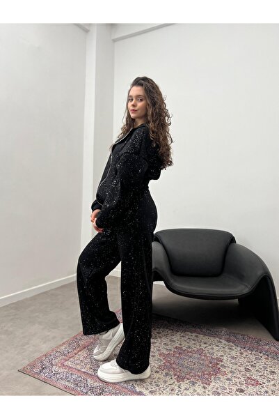 mfkeskin Simli Eşofman Altı-Siyah