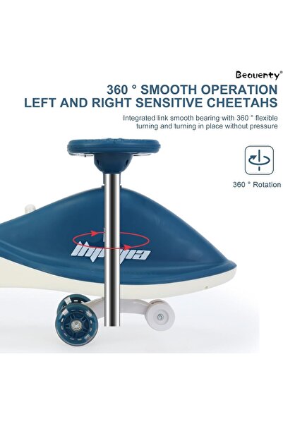 Leno Twister Car for Kids Without Pedals – Plasma Scooter with LED Lights – S...