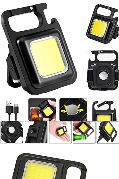 shopwave Işıldak USB Şarjlı Cep El Feneri Taşınabilir Mini Led Işık Çok Fonks...