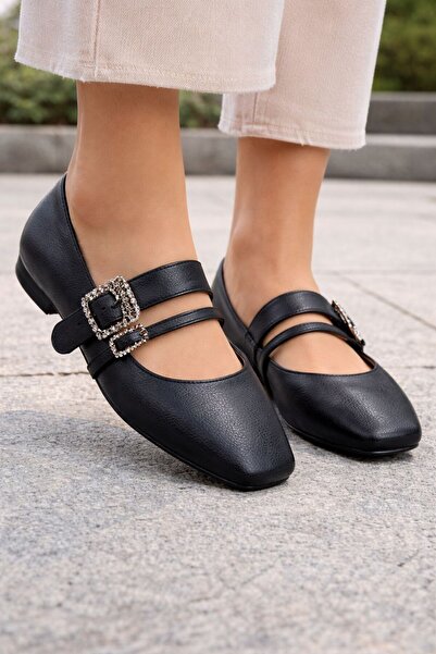 stoneclass Women's Black Double Buckle Mary Jane Style Orthopedic Comfort Hig...