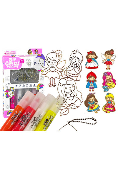 Three top online Витражи с фюзинг боя, висулки „Принцеси“, 6 бр.