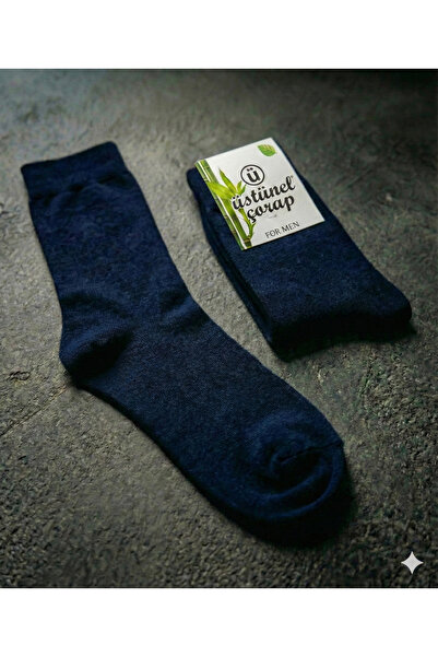 Üstünel çorap Navy Blue Cotton Socks - Suitable for Suits and Daily Use