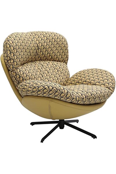 Afifa Furniture Golden Leisure Chair – Black Abstract Lounge Chair