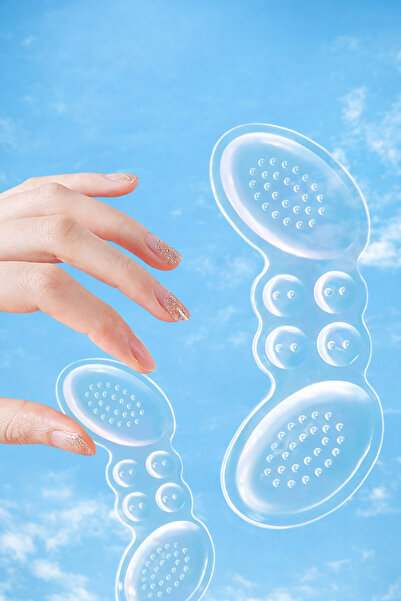 Ecuy Transparent Silicone Shoe Anti-Knock Heel Protector Cushion Non-Slip Heel Pad 2 Pieces