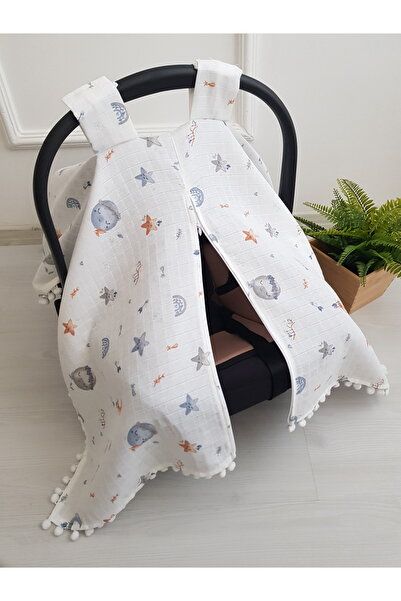 artıbebe Puset Örtüsü Müslin Fermuarlı %100 Pamuk I Artı Bebe