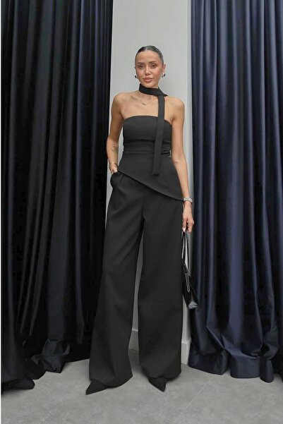 FMN Collection Asymmetrical Design with a Shawl Collar and Back String Detail...