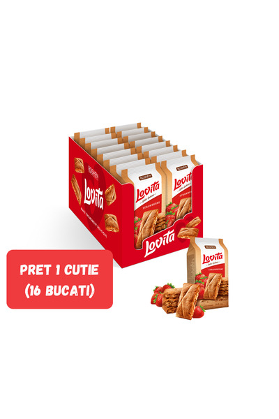Roshen SET 16 PIECES - LOVITA BISCUITS WITH STRAWBERRY FILLING (33%) 168g /16pcs