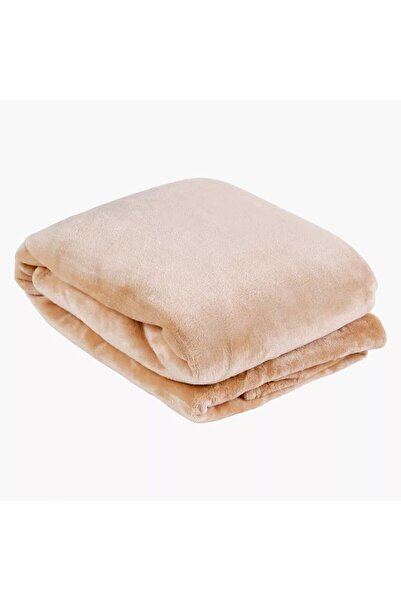 HOME AURAA Mellow Twin Micro Flannel Blanket - 150x220 cm - Beige