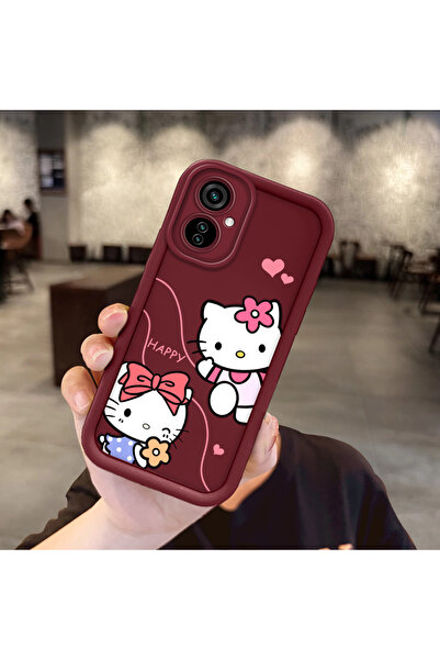 Hontinga Silicone Material Anti-Knock Phone Case Kitty Pattern Compatible wit...