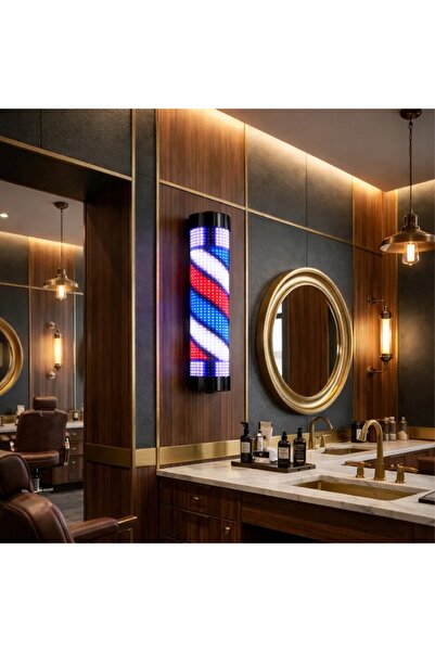 Mariani Professional LED Rotating Barber Pole Light Wall Mounted Illuminated ...