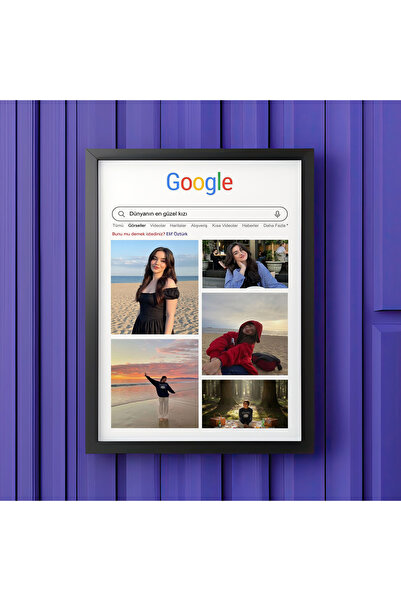 suncrafted Google Tasarımlı Çerçeveli Tablo - Dünyanın En Güzel Kızı - Doğum ...