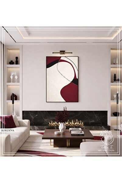 Tablomtr Bordeva - Dijital Baskılı Siyah Metal Çerçeveli Gerçek Camlı Tekli D...