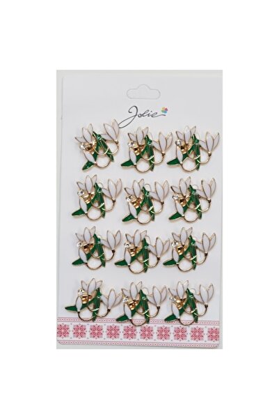 OEM Set of 12 Brooches Spring Bouquet Snowdrops with Stone