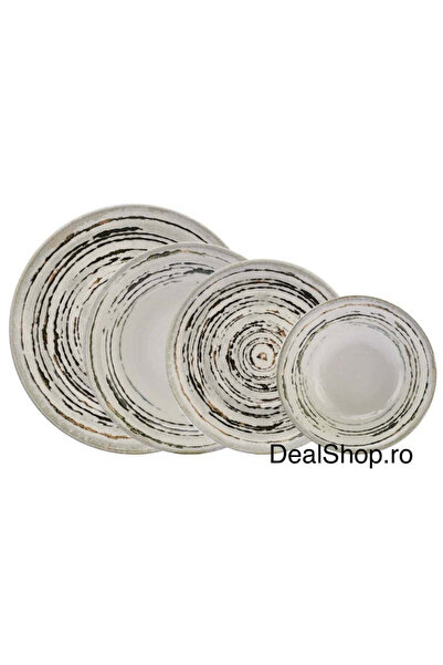 dealshopromania Verde Rustico 24-piece porcelain dinner set for 6 people with...