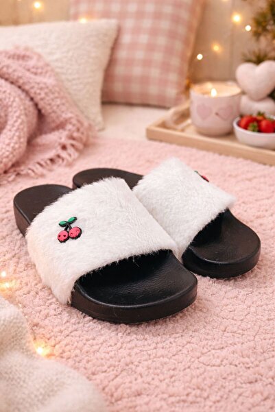 luvo shoes Orthopedic Women's Cherry Logo Home Slippers Plush Non-Slip Sole