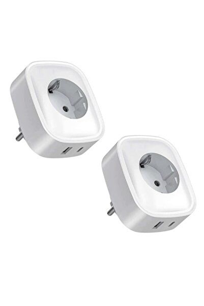 DAMUR Set of 2 Smart WiFi + Bluetooth Sockets with Consumption Monitoring
