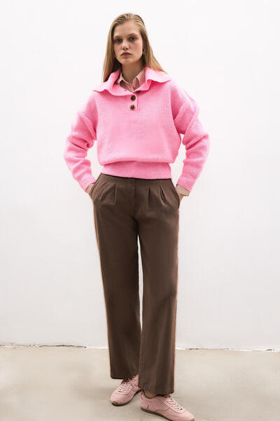 Touché Privé Devri̇k Collar Buttoned Tricot Sweater