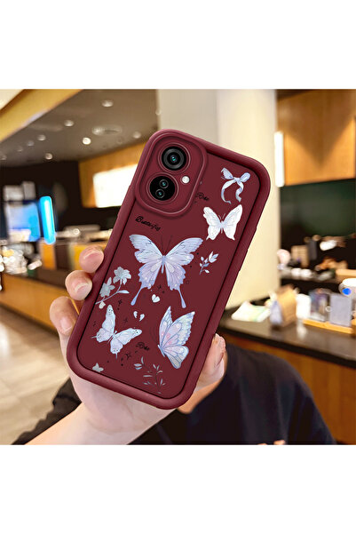 Hontinga Silicone Material Anti-Knock Phone Case Butterfly Pattern Compatible...