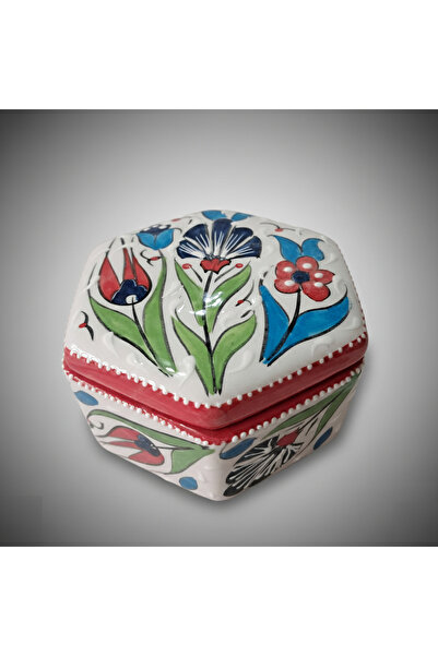 RGS HOMELİFE Handmade Embossed Pattern Ceramic Jewelry & Storage Box, Ceramic...
