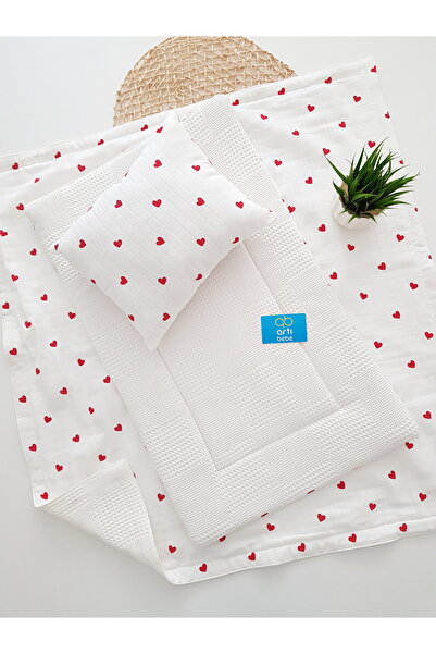 artıbebe طقم فراش للأطفال مع بطانية، وسادة، موسلين، وسادة أطفال، لحديثي الولا...