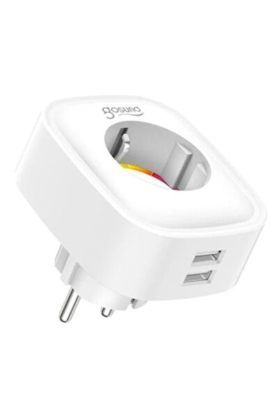 DAMUR Priză inteligentă Wi-Fi SP112, 16A, 2 porturi USB, Monitorizare consum ...
