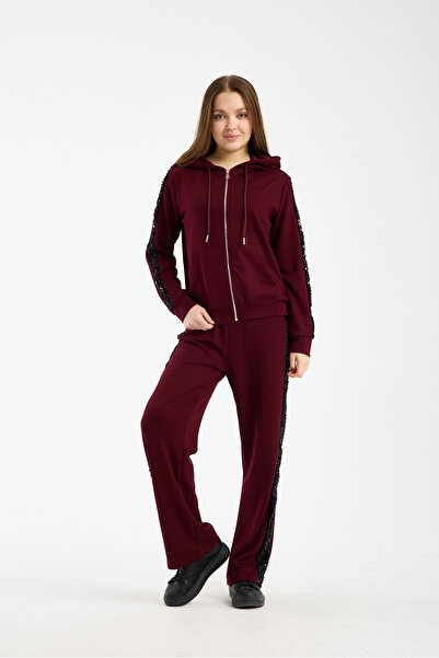 winmoda Side Sequin Modal Set / Sequin Set / Women's Tracksuit Set Casual