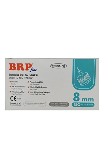 BRP İnsül in Kalem İğnesi 8mm 31G 100 Adet