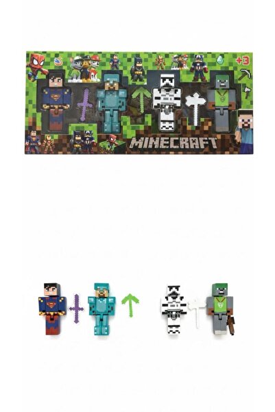 Tıfıl Toys Süperman Minecraft 4 Karakter 3 Aksesuar 7 Parça Çocuk Figür Oyun ...