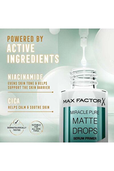 Max Factor سيروم برايمر مات ميراكل بيور، 30 مل |   برايمرات الوجه |   مكياج طويل الأمد وخفيف الوزن