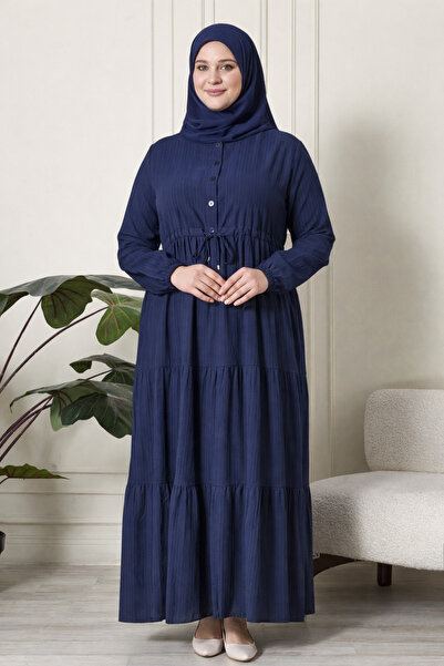 Ferace Rochie Kak Kat pentru femei, mărime mare, din țesătură Gofre