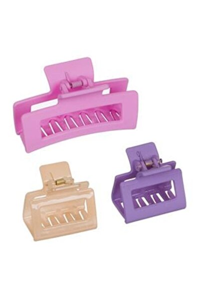 SHOPIENS Ματ Λιλά Ροζ Λαμπερά Κλιπ Μαλλιών για Γυναικεία 4-9 cm - 3 τεμάχια
