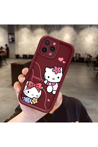 Hontinga حافظة هاتف من مادة السيليكون المقاومة للصدمات بنمط كيتي متوافقة مع ه...