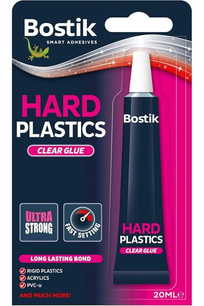 BOSTİK لاصق بلاستيكي صلب شفاف 20 مل - عبوة من قطعتين