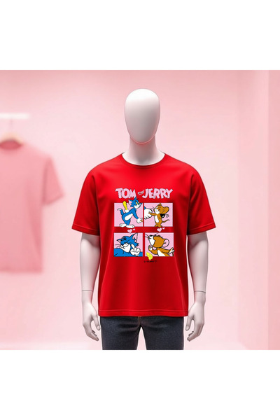 Vordevia Printed Crew Neck Wide Fit Unisex Tshirt