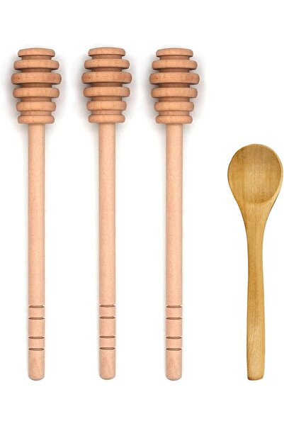 MYUBWTF 4PCS 6 inch Honey Dipper Sticks Honey Spoon, Wooden Honey Mixing Stir...