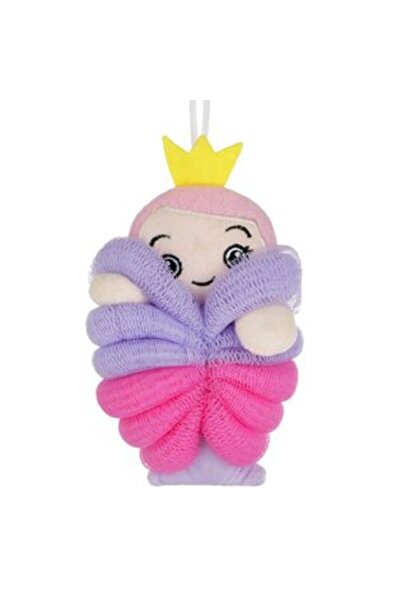 SHOPIENS Bath Sponge Lilac Mesh Mermaid Fuchsia for Kids 19 cm