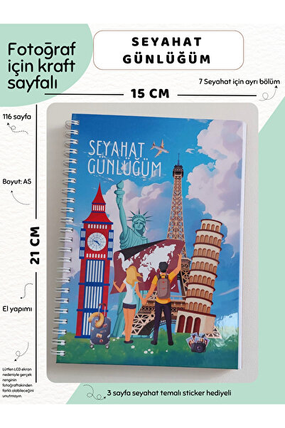 Else Craft Seyahat Takip Günlüğüm No:1 - 7 Seyahat Planlama -Fotoğraf için Kr...