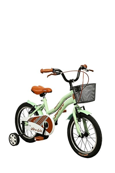 Serraro 16 Jant Çocuk Bisikleti Soluk yeşil Çamurluk Ve ve demir sepet