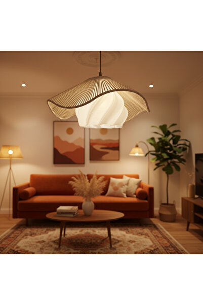 kepalight Hasır Sarkıt Avize / Bohem avize / Salon Modern Avize / Hasır Ratta...