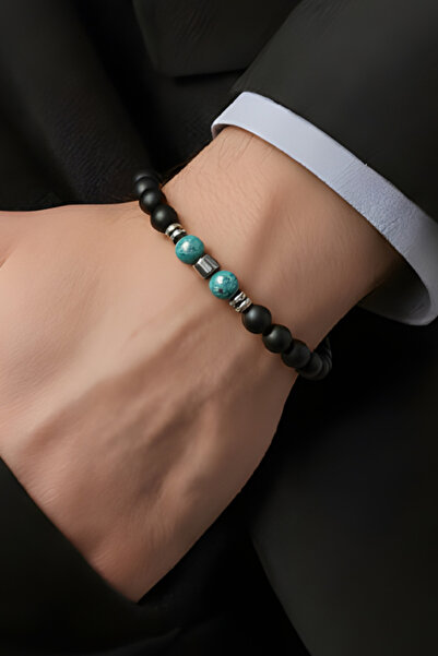 NBS Beautiful Naturel Stones سوار رجالي بتصميم أنيق من الأباتيت بجودة ممتازة ...