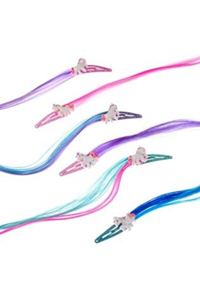 SHOPIENS Agrafe metalice pentru copii cu șuvițe colorate 25 cm