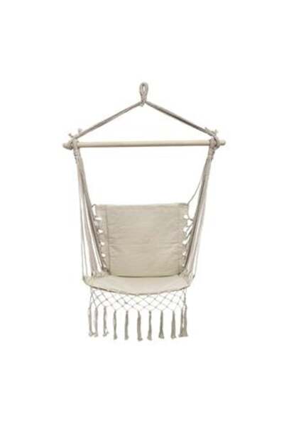 OEM Hanging Chair Beige with Backrest & Macrame