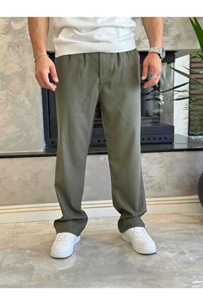 ECARTS Men's Baggy Fabric Trousers Khaki Eca002