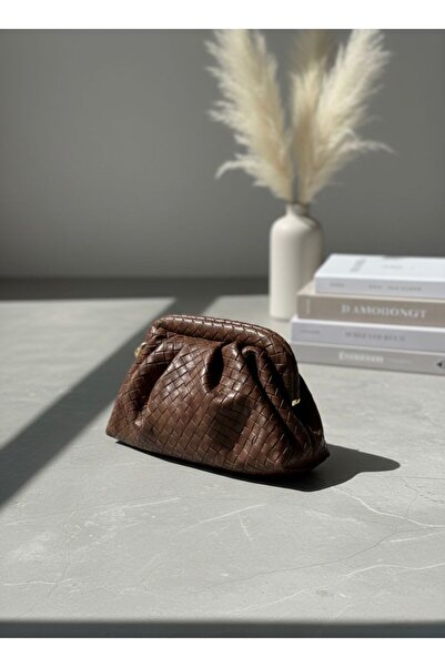 JASECO Geantă de mână cu detalii tricotate, tip portofoliu