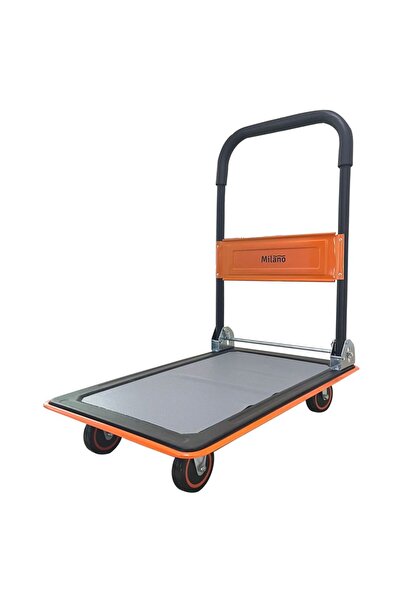 Milano Steel Platform Trolley - 150Kg Capacity, PVC Covered Platform & PU Whe...