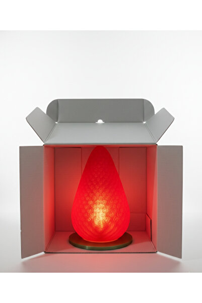 Boyutron Özel Tasarım Çilek Formlu Dekoratif Gece Lambası – Kırmızı Işıltı sm...