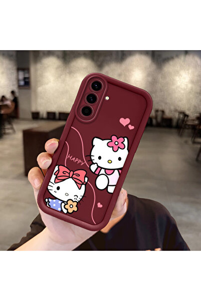 Hontinga حافظة هاتف من مادة السيليكون مقاومة للصدمات بنمط كيتي متوافقة مع هات...