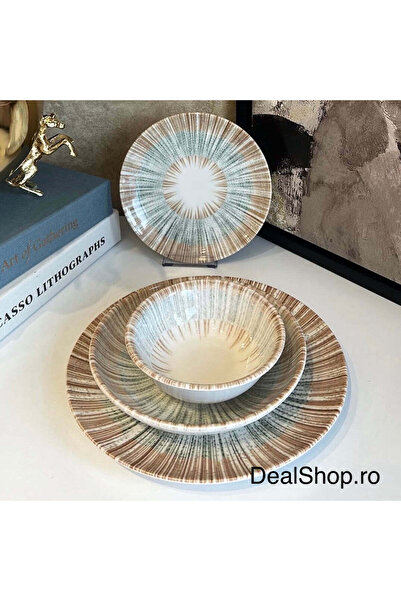 dealshopromania Solis Porcelain Dinner Set, 24 Pieces for 6 People - Solara E...
