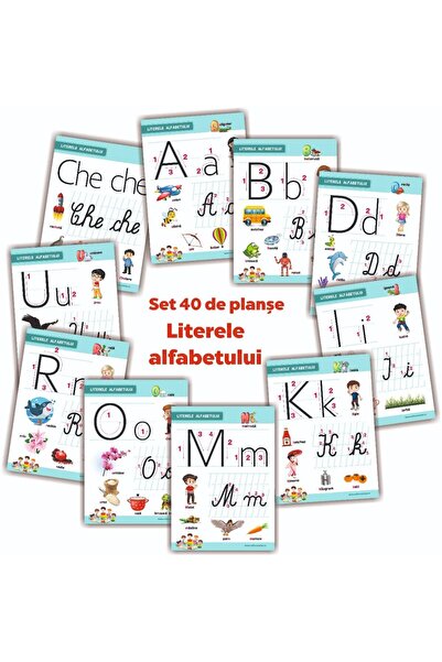 Editura Taida LETTERS OF THE ALPHABET - SET OF 40 DIDACTIC BOARDS FOR PREPARA...